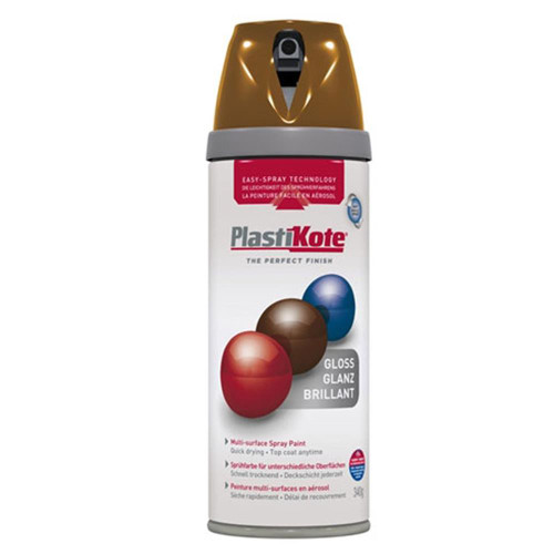 Plastikote Twist & Spray Gloss 400ml Chestnut Brown image