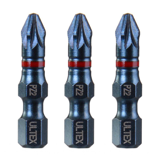 Ultex PZ2 32mm DirectConnect Impact Torsion Screwdriver Bits - Pack of 3 image