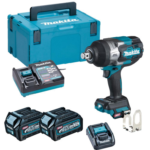 Makita TW001G 40V Max XGT Brushless 3/4" Impact Wrench with 2x 2.5Ah Batteries, Charger & Case image