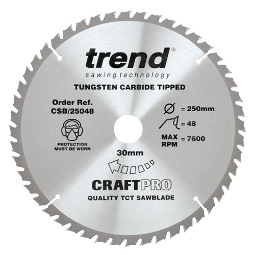 Trend 250mm Mixed 48T/60T/AP 84T Circular Saw Blade Triple Pack image