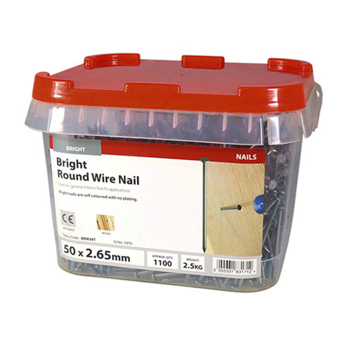 Timco 50 x 2.65mm Round Wire Nail - 2.5 KG Tub image