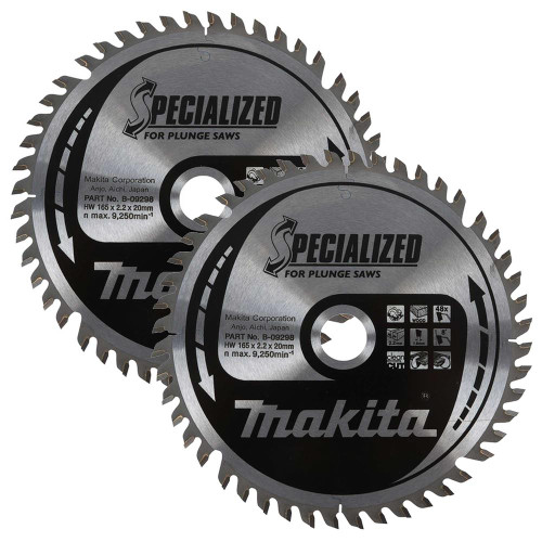 Makita 165mm 48 Tooth Wood Cutting Blade for SP6000 Twinpack image