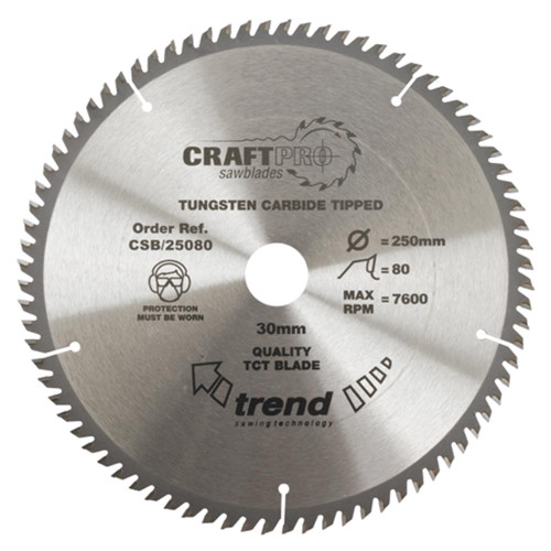 Craft Saw Blade 250mm x 30mm 80T image