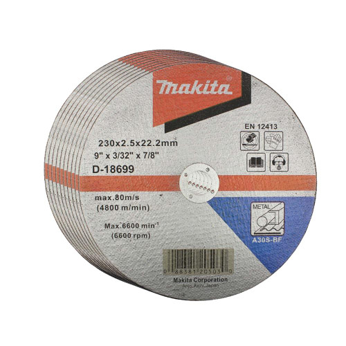 Makita 230mm (9'') Metal Cutting Disc Pack of 10