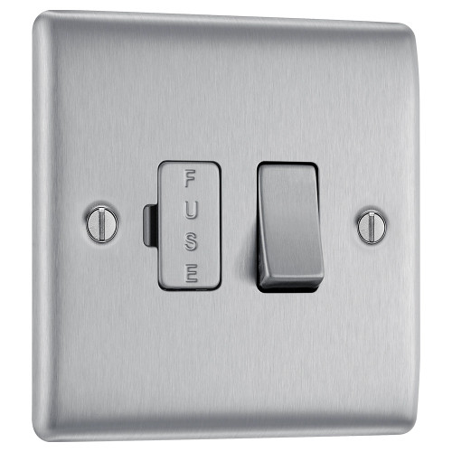 BG Electrical Nexus Metal 13A Switched Fused Spur Brushed Metal image