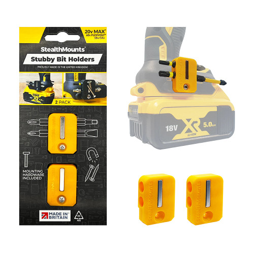 StealthMounts YELLOW Bit Holder for Dewalt XR & Flexvolt Tools image