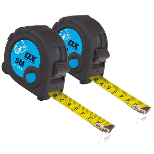 OX Trade Tape Measure 5m Metric - Pack of 2 image OX Trade Tape Measure 5m Metric - Pack of 2 image