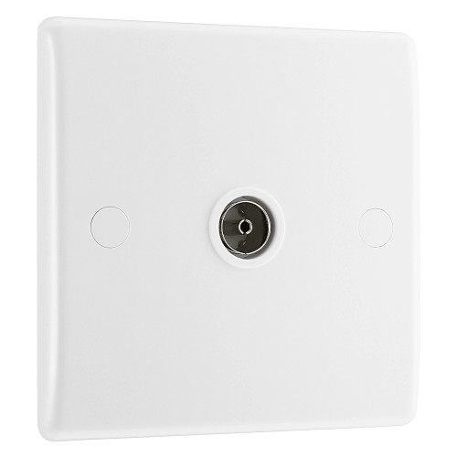 BG Electrical 800 Series 1-Gang Coaxial TV Socket White image