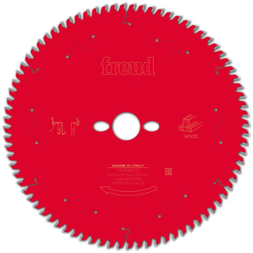 Freud Wood Table Saw Blade 260mm x 30mm 80T Corded image