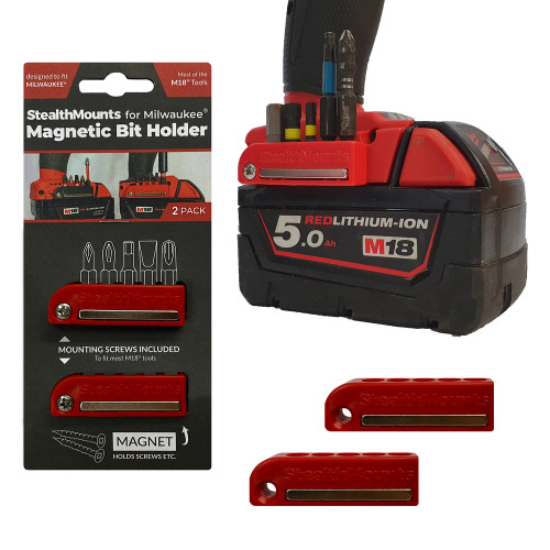 StealthMounts RED Bit Holder for Milwaukee M18 Tools image