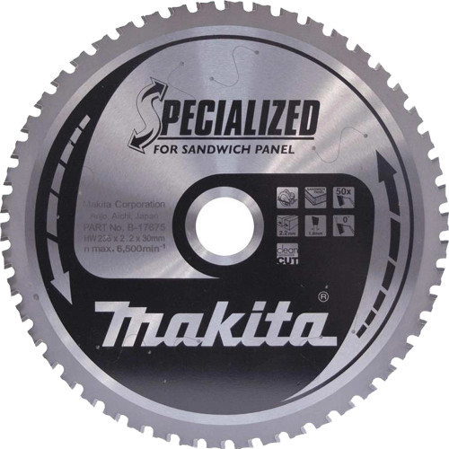 Makita B-17675 235mm x 30mm 50T Specialized Sandwich Panel Saw Blade image
