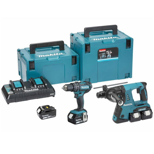 Makita DLX2137PTJ 18v LXT 2 Piece Kit with 2 x 5Ah Batteries, Charger and Case image