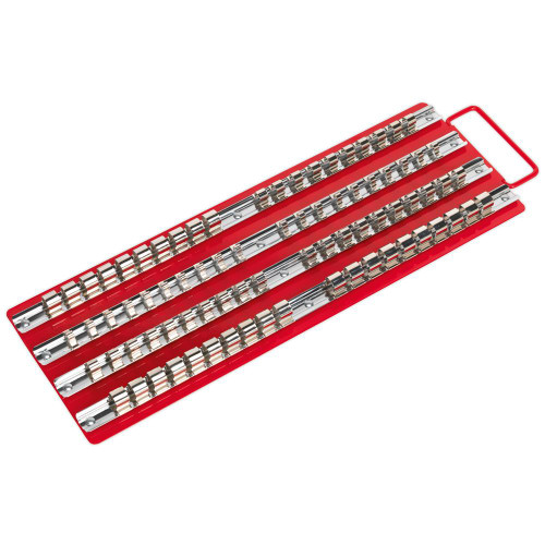 Sealey Socket Rail Tray (Red) For 1/4'', 3/8'' & 1/2'' Square Drive Sockets image