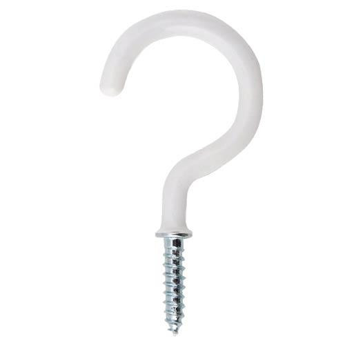 Shouldered Cup Hook White 38mm - Pack of 3