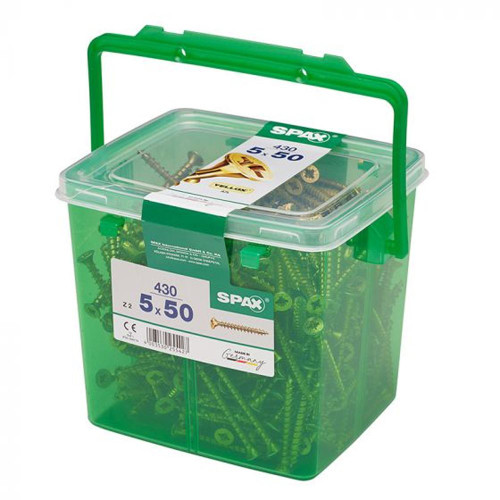 Spax 5 x 50mm Wood Screws Yellox - Tub of 430 image