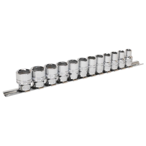 Sealey 12 Piece 3/8'' Square Drive Lock-On 6 Point Metric Socket Set image
