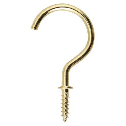 Shouldered Cup Hook Electro Brass 20mm - Pack of 8