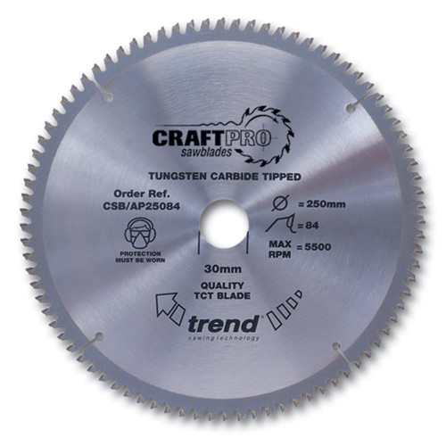 Trend CraftPro Aluminium/Plastic Saw Blade 250mm x 30mm 84T image