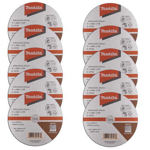 Makita 230mm (9'') Stainless Steel Cutting Disc Pack of 10 image
