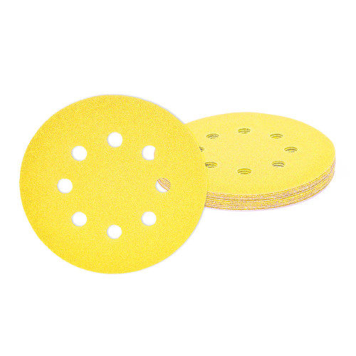 Vaunt Sanding Discs Yellow Oxide Hook & Loop 125mm 240 Grit - Pack of 10 image