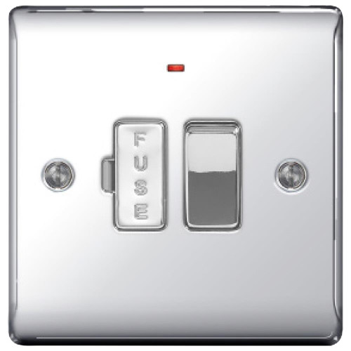 BG Chrome 13A Fused Connection Unit Switched with Neon
