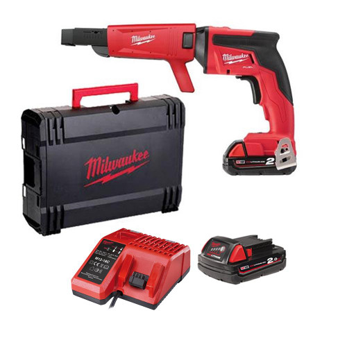 Milwaukee M18 FSGC-202X M18 FUEL Drywall Screwgun with Collated Attachment (2 x 2.0Ah)