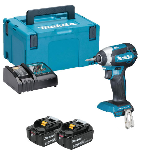 Makita DTD153RTJ 18V LXT Brushless Impact Driver with 2x 5.0Ah Batteries, Charger & Case