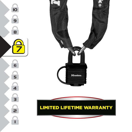 Master Lock 90cm x 6mm Hardened Steel Chain with 40mm Padlock | Master ...