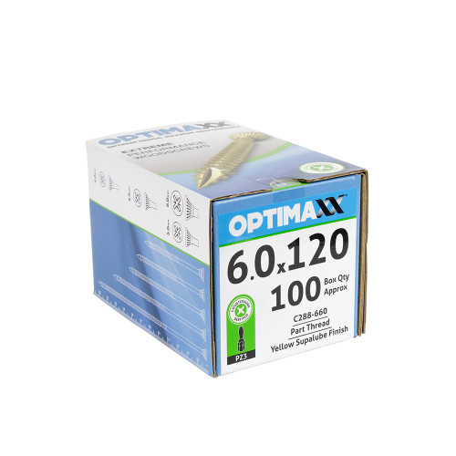 OPTIMAXX 6.0x120mm Woodscrews - Box of 100 image