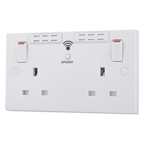 BG 2 Gang Square Edged WiFi Extender Socket image