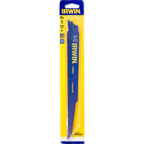 Irwin 225mm Nail-Embedded Bi-Metal Reciprocating Saw Blades - Pack of 5 image
