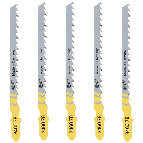 Milwaukee 4932346078 75mm x 4.0mm Wood Curve T244D Jigsaw Blades – Pack of 5 image