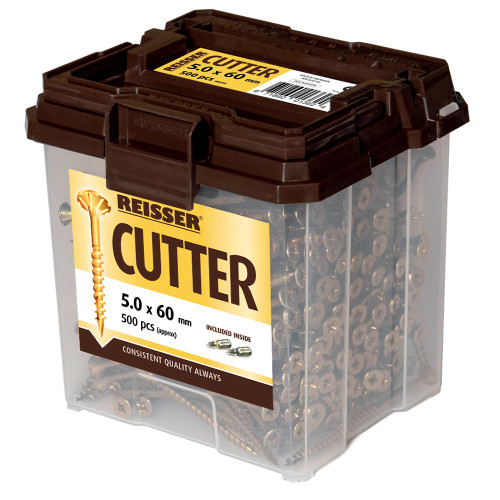Reisser 5 x 60mm Cutter Wood Screws - Tub of 500 image