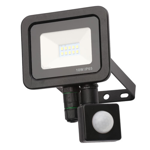 Zinc Rye 10w Slimline LED Floodlight With PIR - Black image