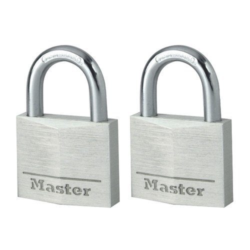 Master Lock 40mm Aluminium Padlocks 21mm Shackle 6mm Diameter Twinpack