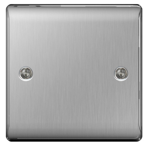 BG NSBS94-01 BG Brushed Steel 1 Gang Blanking Plate