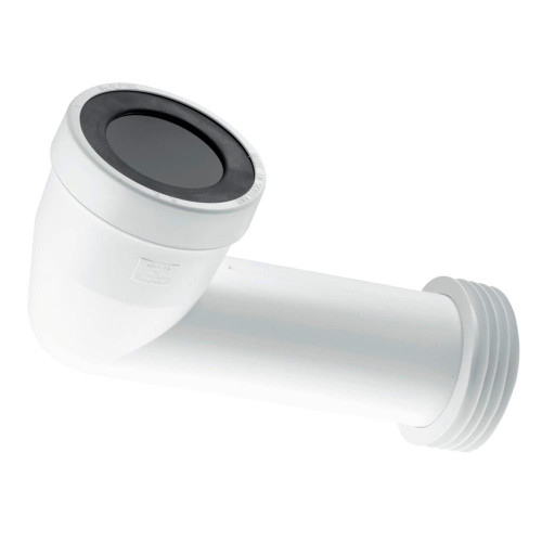 McAlpine 4''/110mm 90° Bend Adjustable Length Rigid WC Connector with Vent Boss