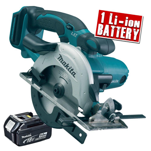 Makita 18v Li-ion Circular Saw 136mm Body + 1 x 5.0Ah Battery image