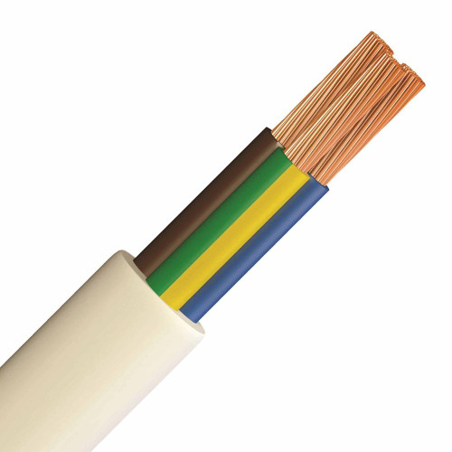 Pitacs TIME 2 Core Flat Flexible Cable 2192Y 0.5mm2 White 50m