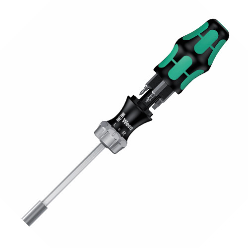 Wera 6 Piece Kraftform '27 RA 1 SB' Bit Holding Ratchet Screwdriver With Bits image