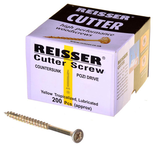 Reisser 4 x 80mm Cutter Wood Screws - Box of 200