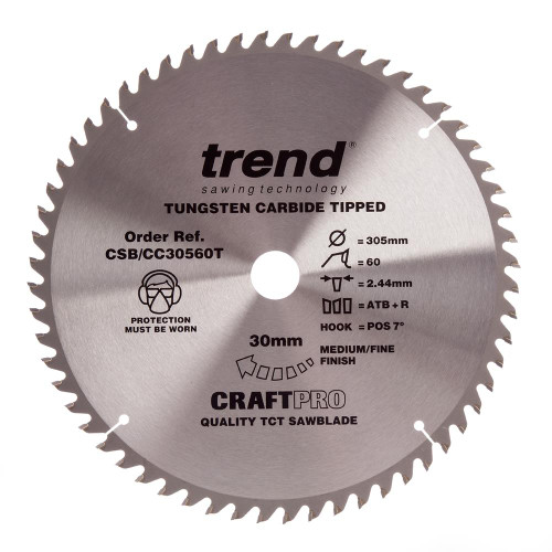 Trend Craft Saw Blade Crosscut 305mm x 60T 30mm To Suit DHS780 image