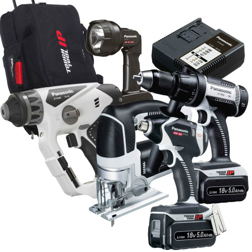 Panasonic 18v 5.0Ah Li-ion Cordless 5 Piece Kit