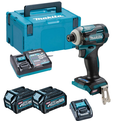 Makita TD001G 40V MAX XGT Brushless Impact Driver with 2x 2.5 AH Batteries, Charger & Case image