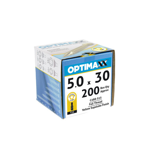 Optimaxx 5.0 x 30mm Torx Drive Wood Screws - Box of 200 image