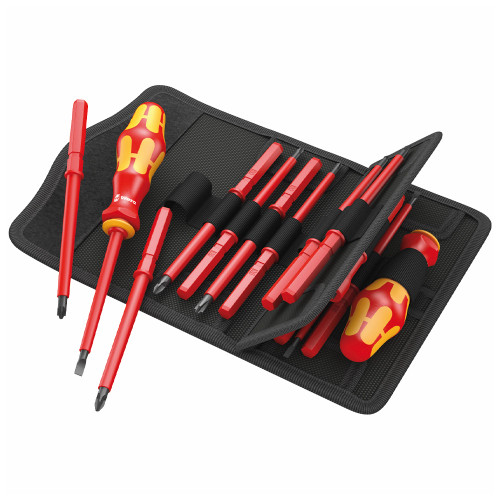 Wera 18 Piece Kraftform Kompakt 'Universal 2' VDE Screwdriver Set with Interchangeable Blades image