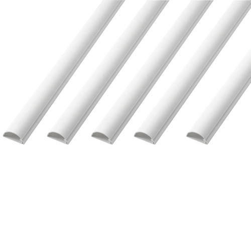 D-Line 30x15mm White Half Round Mini Trunking 2m Length Self-Adhesive - Pack of 5 image