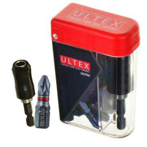 Ultex PZ2 25mm Ultra Impact Torsion Screwdriver Bit Box - Pack of 25 & Holder image