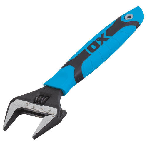 OX Pro Adjustable Wrench Extra Wide Jaw 200mm / 8 Inch