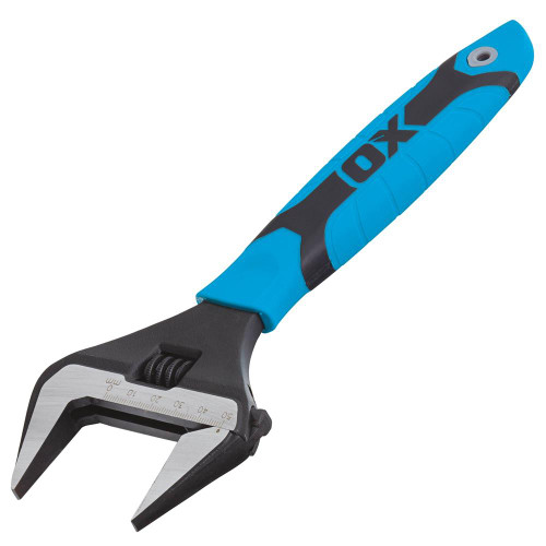 OX Pro Adjustable Wrench Extra Wide Jaw 250mm/10''
